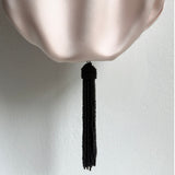 Powder pink silk bag with beaded tassel