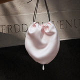 Ballet pink silk bag with pearl