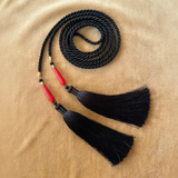 Tie tassel belt red