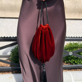 Terracotta velvet bag