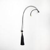 Onyx bead black tassel