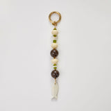 Bone fish with brown beads