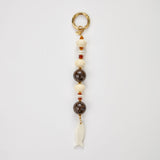 Bone fish white and brown beads