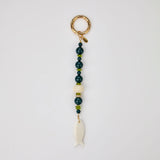 Bone fish green beads