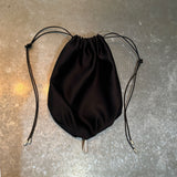 Black silk bag with pearl