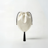 Ivory silk bag with tassel