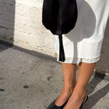 Black silk bag with beaded tassel