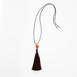 Brown agate bead brown tassel