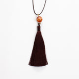 Brown agate bead brown tassel