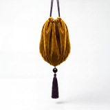 Mustard yellow velvet bag