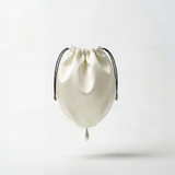 Ivory silk bag with pearl