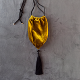 Mustard yellow velvet bag