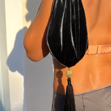 Vintage black velvet bag
