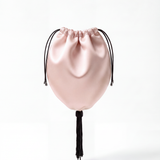 Powder pink silk bag with beaded tassel