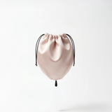 Powder pink silk bag with onyx