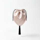 Powder pink silk bag with silk black tassel