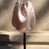 Powder pink silk bag with beaded tassel