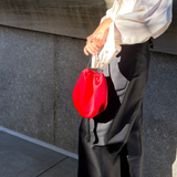Red silk bag with beaded tassel