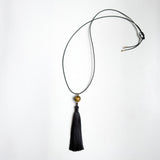 Tiger eye brown black tassel