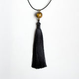 Tiger eye brown black tassel