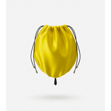 Yellow silk bag with onyx