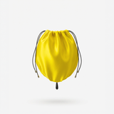 Yellow silk bag with onyx