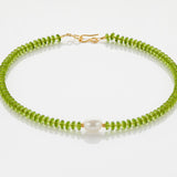 Green rondelle pearl