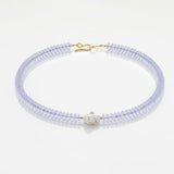 Violet rondelle baroque